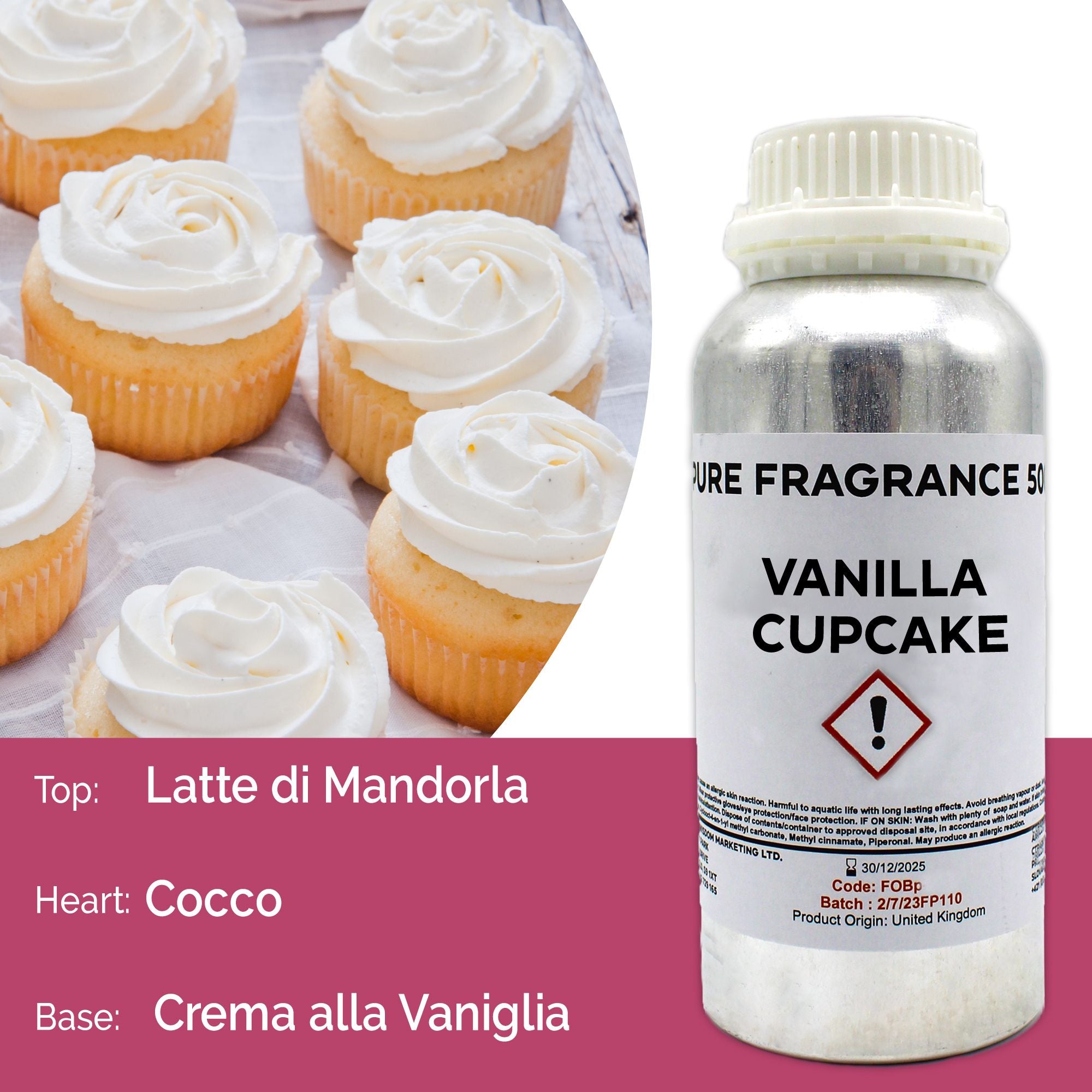 Vanilla Cupcake Pure Fragrance Oil - 500ml
