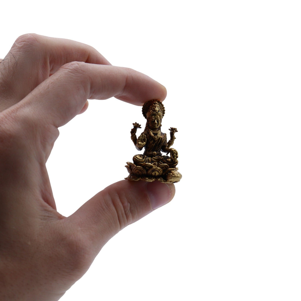 Brass Miniature Gods - Laxmi (22gms)  - 37mm