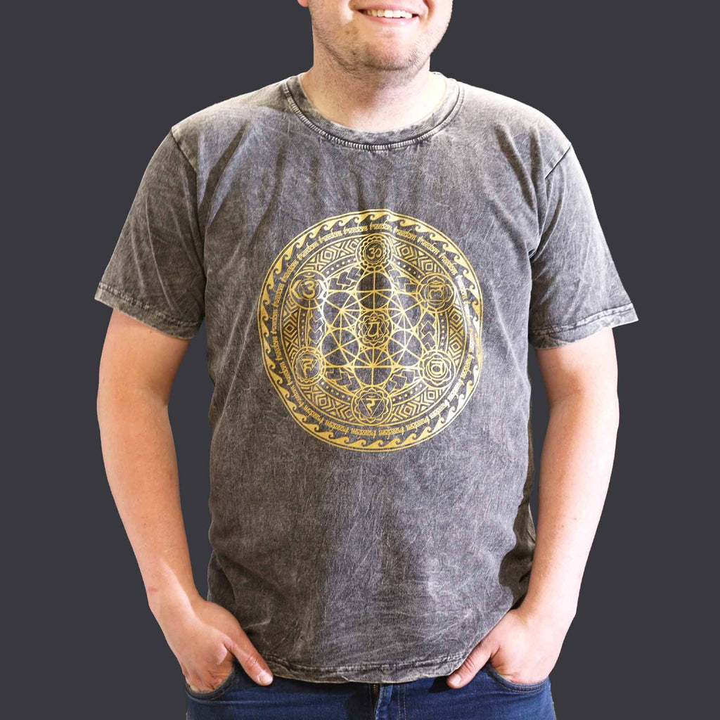 XLarge Stone Washed Teashirt - Chakra - Dark Grey