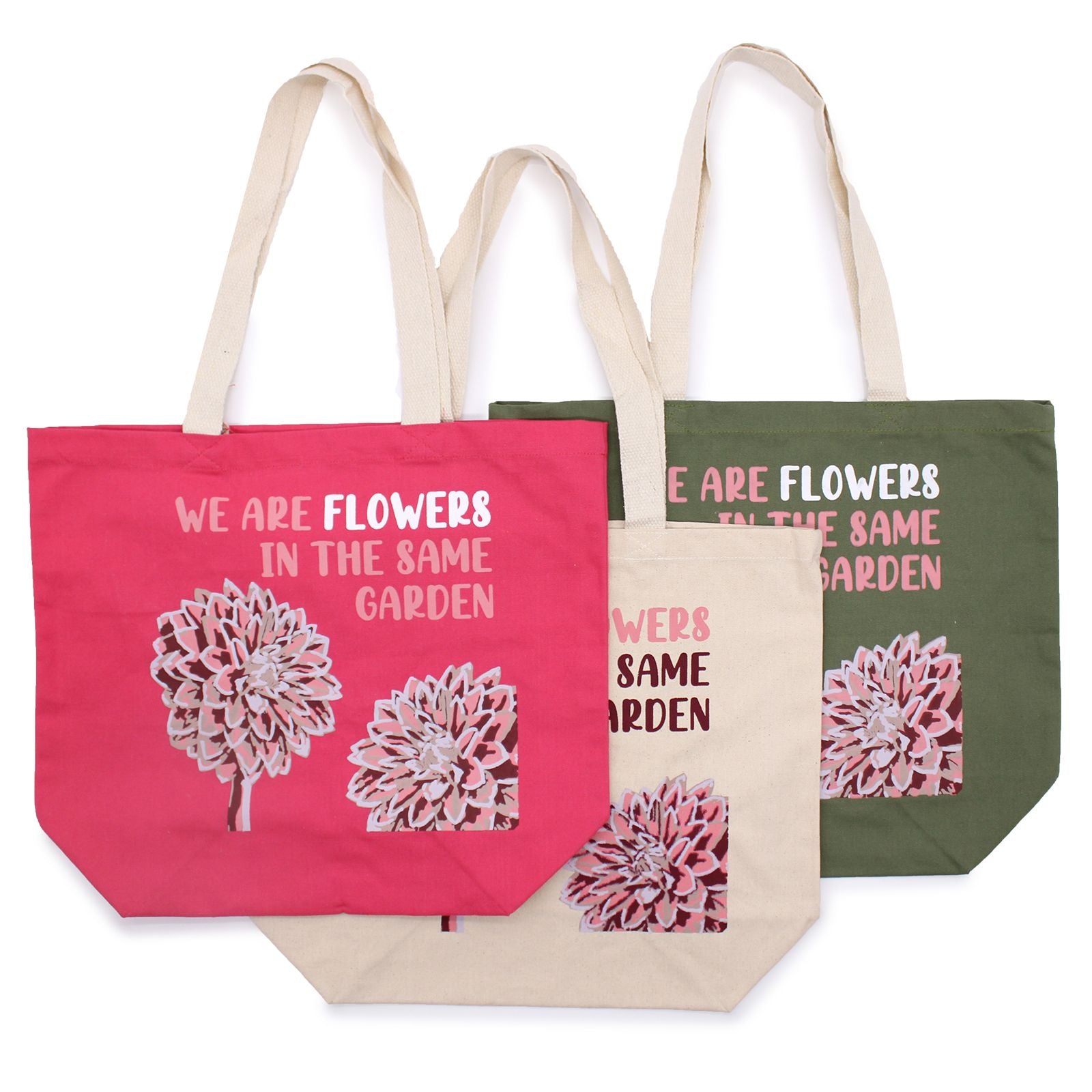 Printed Cotton Bag - We are Flowers - Pink