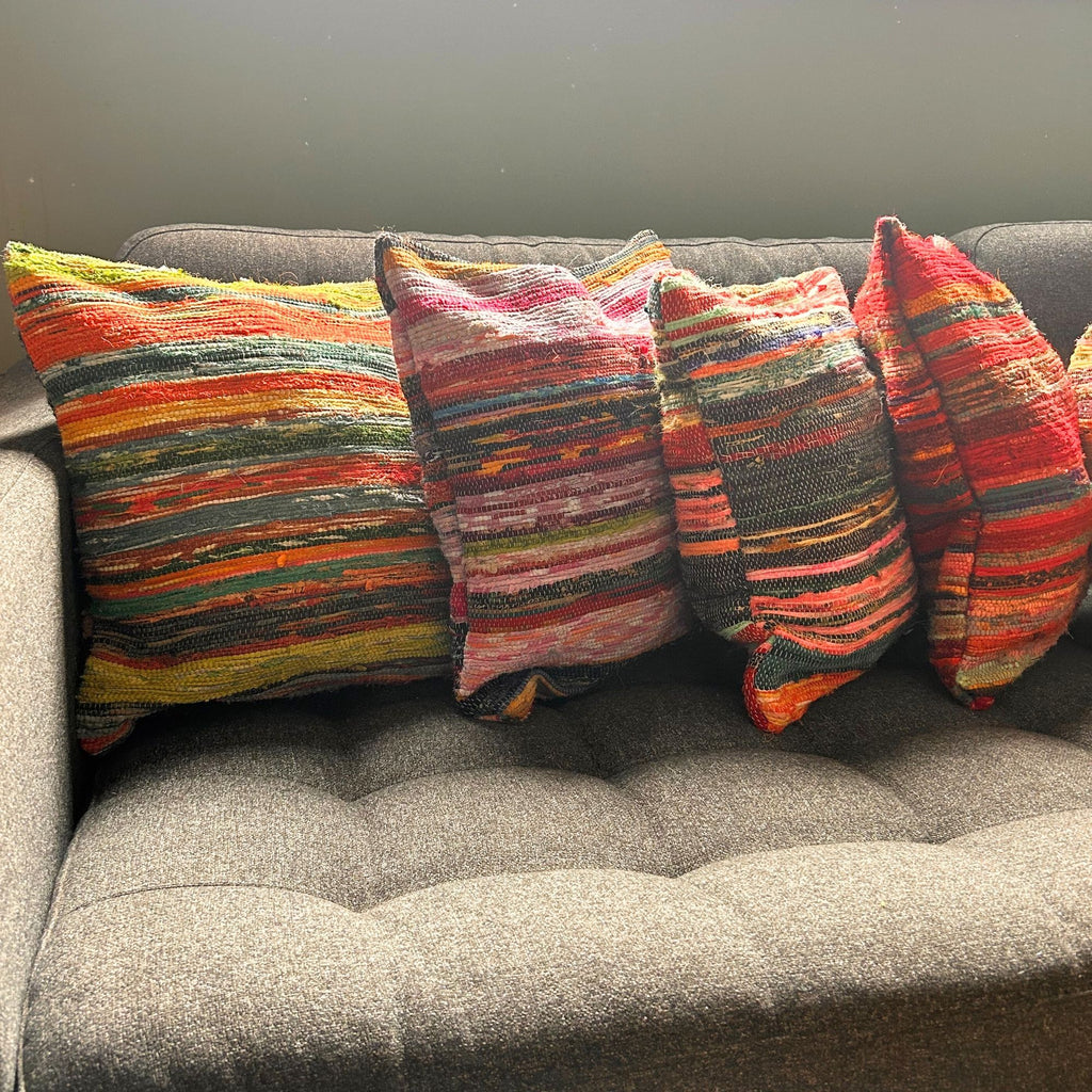 Rag Rug Cushion Covers - 40x40cm - Multicoloured