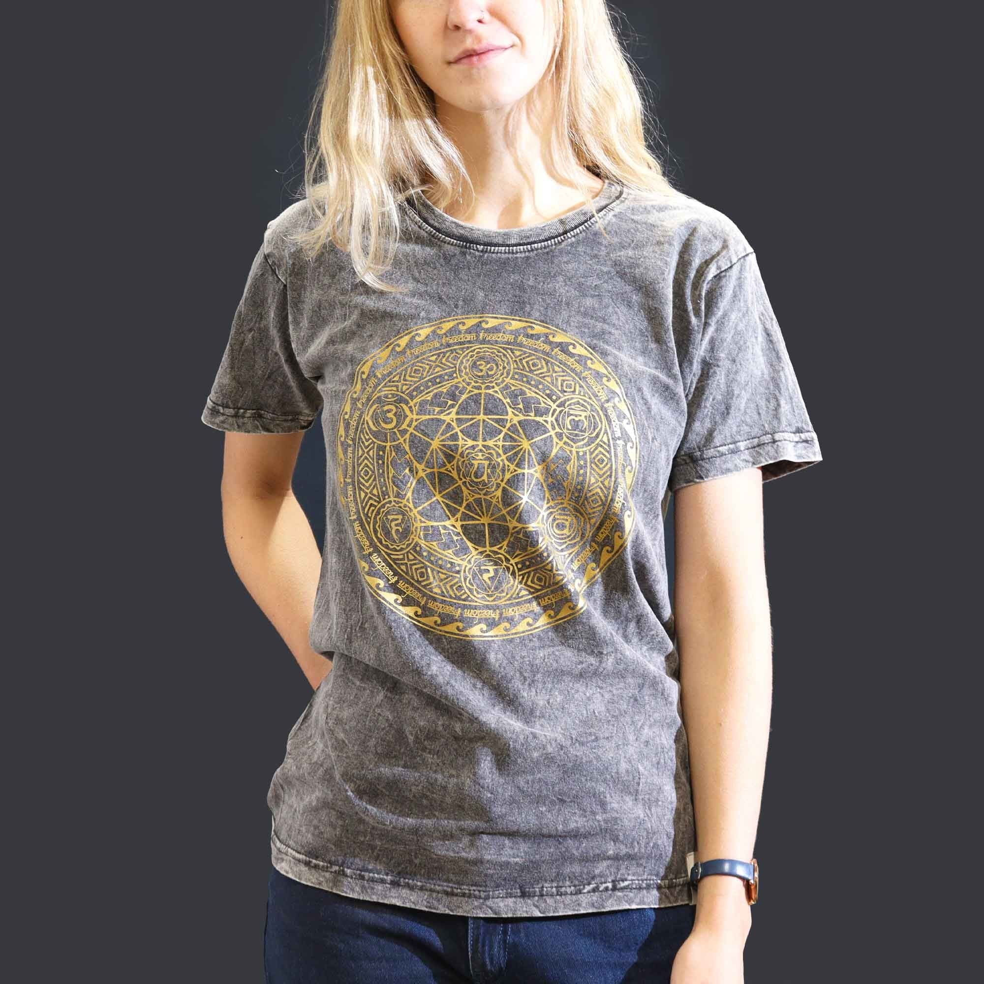 Small Stone Washed Teashirt - Chakra - Dark Grey