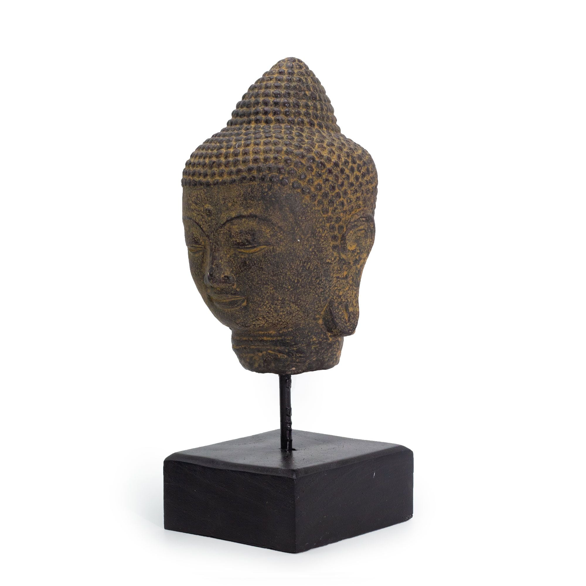 Stillness Buddha Head on Stand - Grey