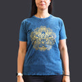 Medium Stone Washed Teashirt - Hamsa - Blue