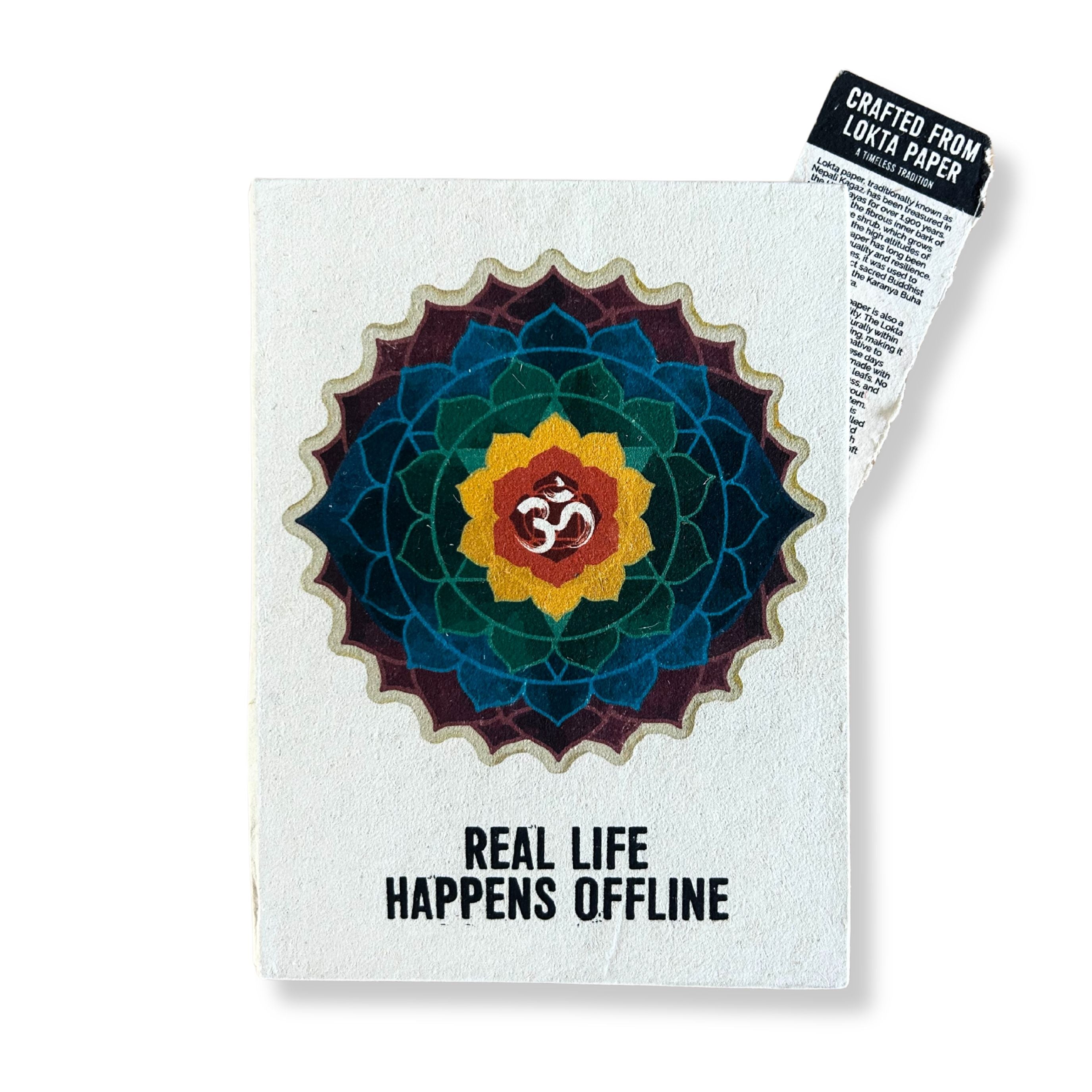 Lrg Lokta Inspiration Notebook (21x15cm) - 45 leafs - Real Life - inc bookmark