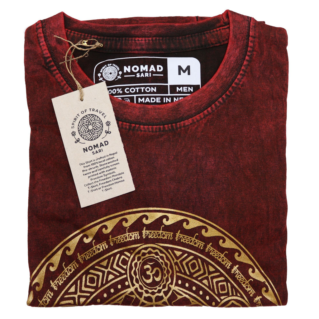 Medium Stone Washed Teashirt - Chakra - Maroon